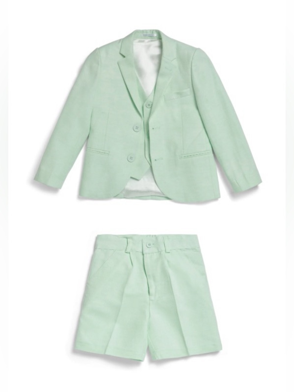 Caramelo Kids Mint Boys' Linen Blend 3-Piece Suit Set (Size: 2-3T)